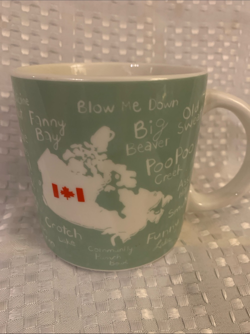 Canada, Funny place names mug by Wendy Tancock.
